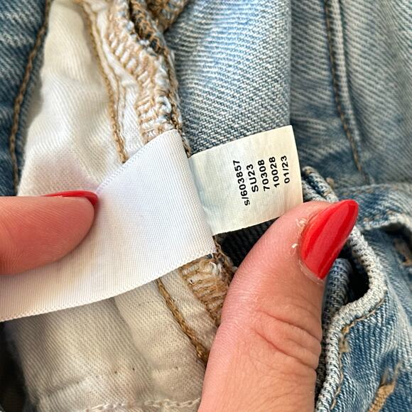 LOFT Unpicked Hem High Rise Wide Leg Jeans Light Indigo Wash 26 - Picture 11 of 11